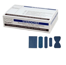[76193] Scatola 100 CEROTTI Assort. in 5 misure BLU DETECTABLE