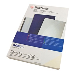 [26986] Scatola 100 copertine rilegatura Traditional A4 220gr carton.bianco liscio GBC