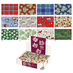 [88313] Scatola 100fg carta regalo Raso Country Natale 70X100cm Rex Sadoch-stagionale