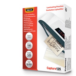 [77614] Scatola 100 pouches CAPTURE125 125mic 54x86mm Fellowes
