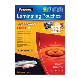 [77623] Scatola 100 pouches CAPTURE125 SuperQuick 125mic A4 Fellowes