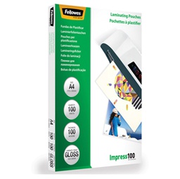 [77610] Scatola 100 pouches IMPRESS100 100mic A4 Fellowes