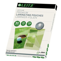 [86974] Scatola 100 pouches UDT A5 154 x 216mm 80my Leitz