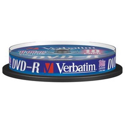 [VERDVD-R4716S] SCATOLA 10 DVD-R SPINDLE 16X 4.7GB 120MIN.SERIGRAFATO