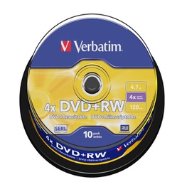 [VERDVDRW474XS] SCATOLA 10 DVD+RW SPINDLE 4X 4.7GB 120MIN.