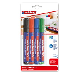 [80210] SCATOLA 10 MARCATORI EDDING 30 PERMANENTE PUNTA TONDA COLORI ASSORITIT