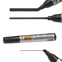 [46043] SCATOLA 12 MARCATORI 2300 NERO P.SCALPELLO PERMANENTE BIC