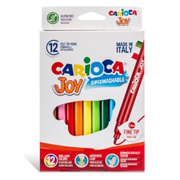 [79752] SCATOLA 12 PENNARELLI JOY LAVABILI COLORI ASSORTITI CARIOCA