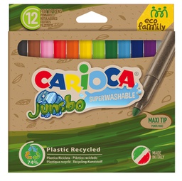 [90792] Scatola 12 pennarelli Jumbo Eco Family lavabili colori assortiti Carioca