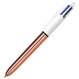 [92070] Scatola 12 penna sfera a scatto 4 Colori Rose Gold 1.0mm BICÂ®
