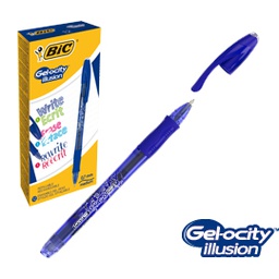 [80135] Scatola 12 penna sfera gel cancellabile GELOCITY ILLUSION 0,7mm blu BIC
