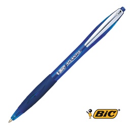 [68829] SCATOLA 12 PENNE SFERA SCATTO BICÂ®ATLANTIS PREMIUM clip metal 1,0MM BLU