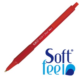 [64325] SCATOLA 12 PENNE SFERA SCATTO SOFTFEEL CLIC 1.0mm ROSSO