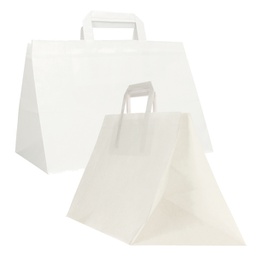 [87780] Scatola 200 Shoppers carta craft 32x22x24CM FLAT XLARGE bianco