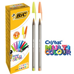 [80145] Scatola 20 penna sfera CRISTALÂ® MULTICOLOR 1,6mm ink ass. BICÂ®
