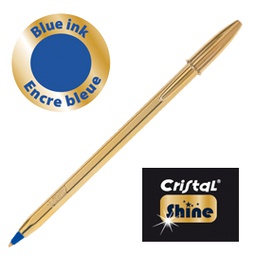 [79944] Scatola 20 penna sfera CRISTALÂ® SHINE GOLD medio 1,0mm blu BICÂ®