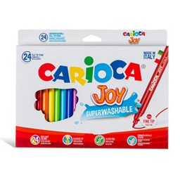 [79753] SCATOLA 24 PENNARELLI JOY LAVABILI COLORI ASSORTITI CARIOCA