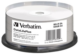 [VERBDVDBD-RWB6] SCATOLA 25 BLU-RAY BD-R 50GB 6X STAMPABILE IN SPINDLE