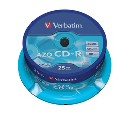 [VERCD70048S25K] SCATOLA 25 CD-R DATALIFEPLUS SPINDLE 1X-52X 700MB SERIGRAFATO