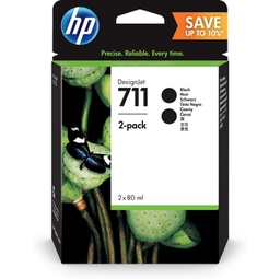 [HPP2V31A] SCATOLA 2 CARTUCCE D'INCHIOSTRO NERO HP 711 DA 80ML