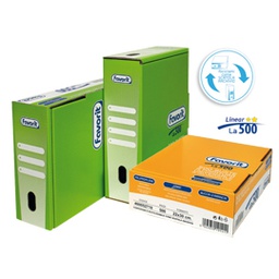 [80575] SCATOLA 500 BUSTE FORATE 22X30 LINEAR LISCIO PPL FAVORIT