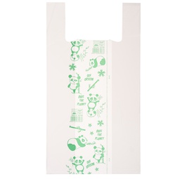 [91321] Scatola 500 Shoppers bianchi MAXI 18mic 30x60CM 9+9cm Mater-Bi