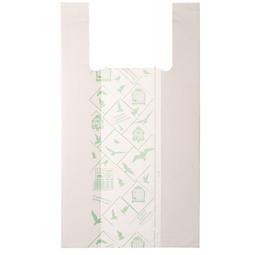 [91320] Scatola 500 Shoppers bianchi MIDI 16mic 28x50CM 7+7cm Mater-Bi