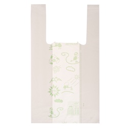 [91319] Scatola 500 Shoppers bianchi MINI 15mic 22x40CM 6,5+6,5cm Mater-Bi