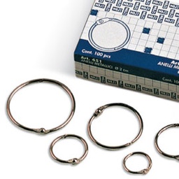 [36527] SCATOLA 50 ANELLI IN METALLO 52MM X RILEGATURA