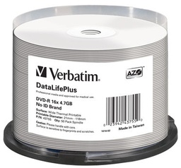 [VERBDVD-R47WH] SCATOLA 50 Professional WIDE THERMAL PRINTABLE NO ID 16 4.7GB / 120'