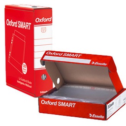 [68952] SCATOLA 6x50 BUSTE FORATE 22X30 LUCIDA DE LUXE OXFORD SMART ESSELTE