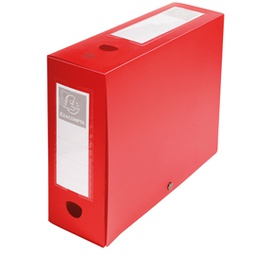 [82453] Scatola archivio box con bottone rosso f.to 25x33cm D 100mm Exacompta
