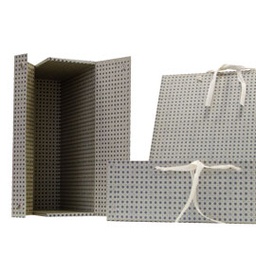 [68034] SCATOLA ARCHIVIO IN LEGNO ''UNIVERSALE'' C/FETTUCCIA 38X27CM DORSO 12