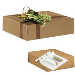 [56471] Scatola cantinetta 3 bottiglie L340x P280X H90mm onda avana