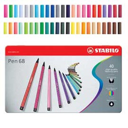 [35192] SCATOLA METALLO 40 PENNARELLI PEN 6840 STABILO