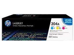 [HPCF372AM] SCATOLA MULTIPACK 3 TONER COLORI CIANO/MAG/GIALLO HP LASERJET NR.304A