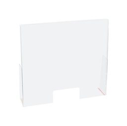 [90673] Schermo protettivo da banco CON feritoia H60xL80cm in PET Lebez