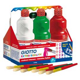 [51282] SCHOOLPACK 6 FLACONI TEMPERA PRONTA 1000ML ASSORTITA GIOTTO