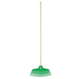 [98112] Scopa 25 denti per erba e foglie con manico in legno cm 47 Verdemax