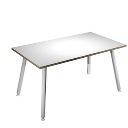 [92405] Scrivania 140x80xH74,4cm Bianco/ Bianco Skinny Metal