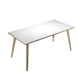 [92459] Scrivania 160x80xH74,4cm Rovere/Bianco Woody