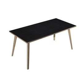 [92460] Scrivania 160x80xH74,4cm Rovere/Nero venato Woody