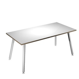 [92411] Scrivania 180x80xH74,4cm Bianco/ Bianco Skinny Metal