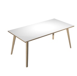 [92462] Scrivania 180x80xH74,4cm Rovere/Bianco Woody