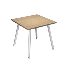 [92398] Scrivania 80x80xH74,4cm Bianco/ Rovere Skinny Metal