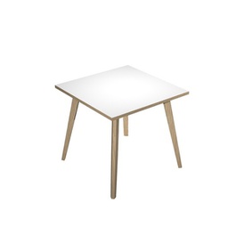 [92450] Scrivania 80x80xH74,4cm Rovere/Bianco Woody