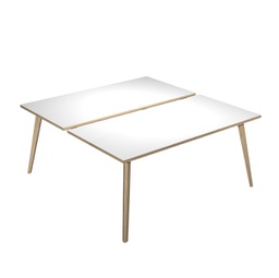 [92468] Scrivania a 2 postazioni contrap. 120x166cm Rovere/Bianco Woody