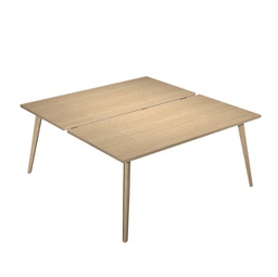 [92470] Scrivania a 2 postazioni contrap. 140x166cm Rovere/Rovere Woody