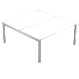 [79905] SCRIVANIA a 2 POSTAZIONI CONTRAP.160X166cm BIANCO - AGORA'