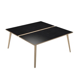 [92478] Scrivania a 2 postazioni contrap. 180x166cm Rovere/Nero venato Woody